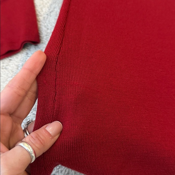 Eileen Fisher Merino Jersey Long Sleeve Top Cranberry Red Size Large - Picture 7 of 7